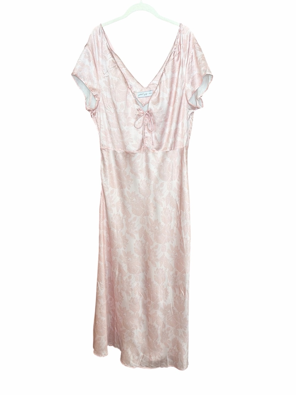 Petal & Pup Benton satin pink floral maxi dress XL event wedding dressy flowy